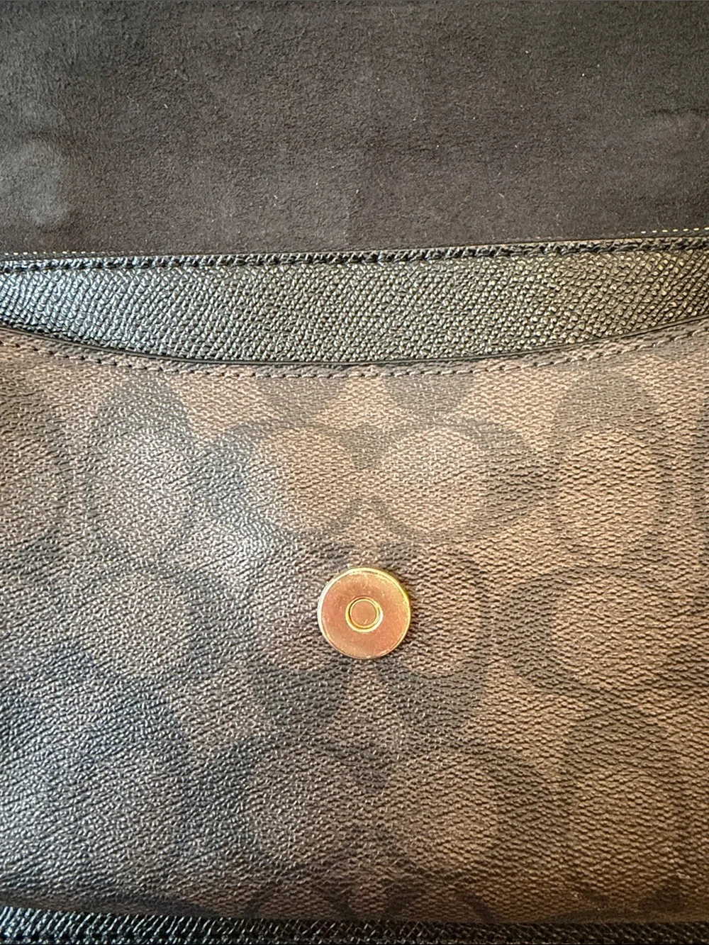 Coach Black Leather Crossbody with Gold Chain - Picture 8 of 10